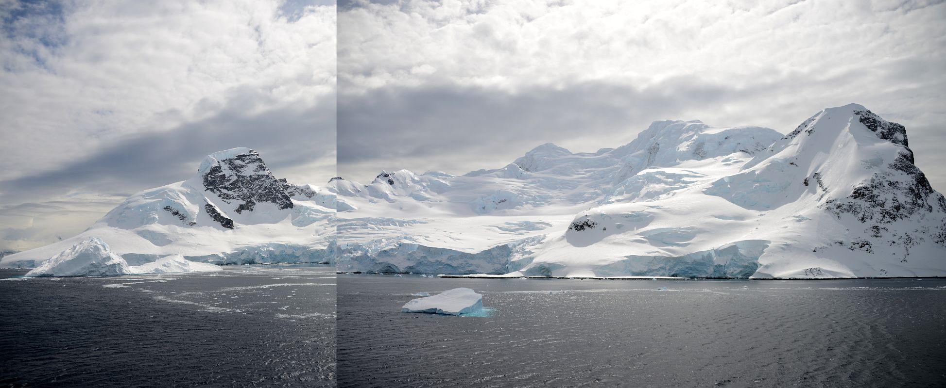 01C Ronge Island With Chair Peak And Mount Britannia Above The Glaciers On The Way To Almirante Brown Station From Quark Expeditions Antarctica Cruise Ship